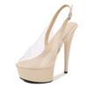 PVC Průhledné Dámské Sandály s Páskem se Sponou Vzadu Sexy Peep Toe Slingback Vysoké Podpatky Párty Plesové Boty Platforma Sandalias
