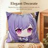 Keqing Cute Genshin Impact Cushion Cover Natural Linen Organic Fabric Double-Sided Printing Sofa Home Decor Gift Pillow Case