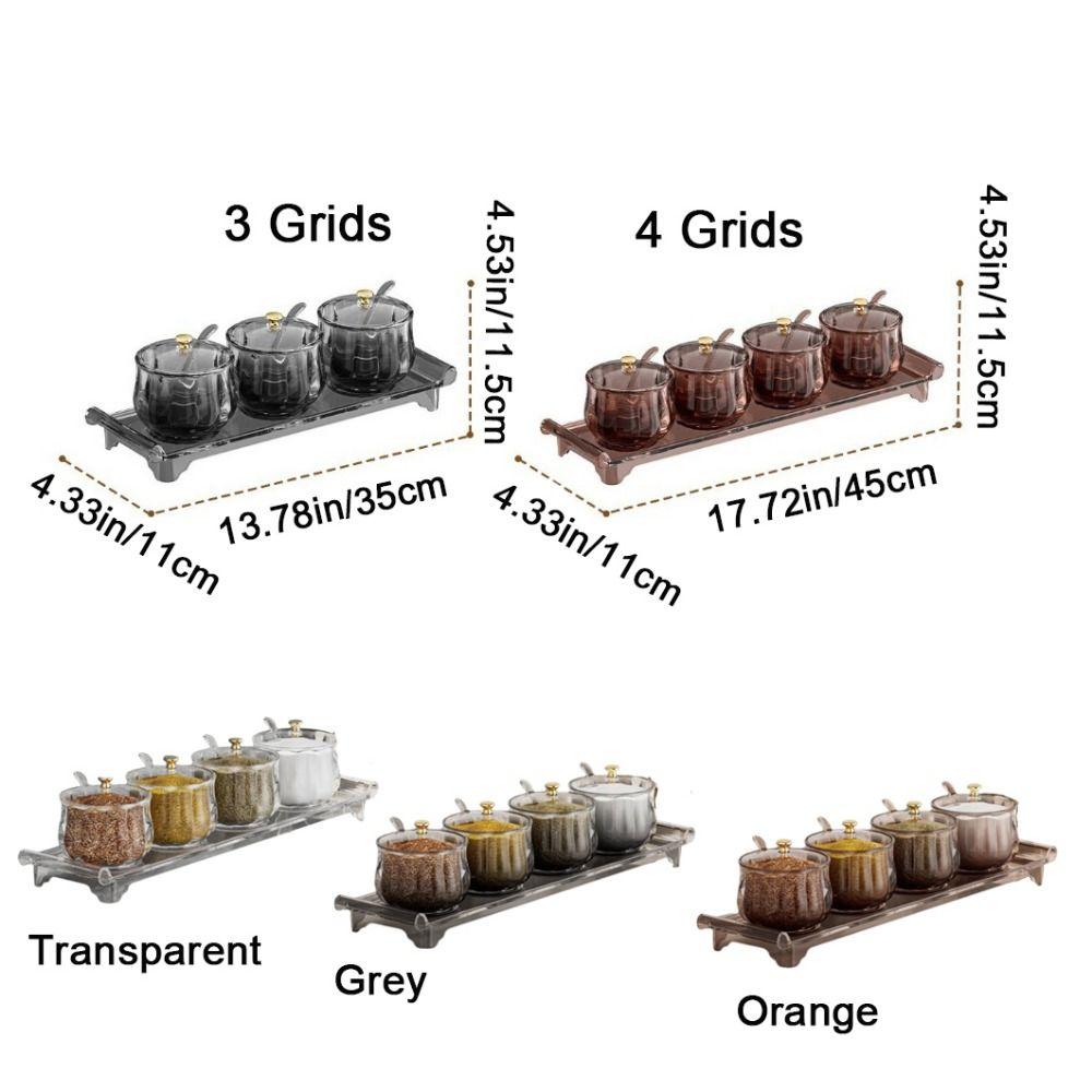 Kunststoff Gewürzglas Set Staubdicht Wasserdicht Gewürz Aufbewahrungsbox mit Deckel Löffel Großes Fassungsvermögen Küchen Gewürztopf Küche