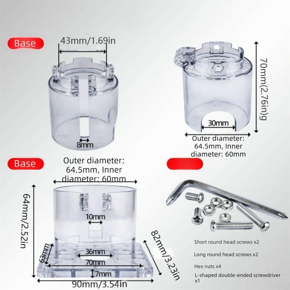 Clearly Guard Angles Grinder To Trimmer Base Fixed Adapter Router Fixed Bracket Wardrobe Making