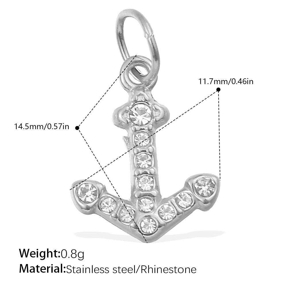 Beach Wind Delicate Inlaid Rhinestones Starfish Coconut Tree Pendant Diy Necklace Pendant Stainless Steel Bracelet Accessories