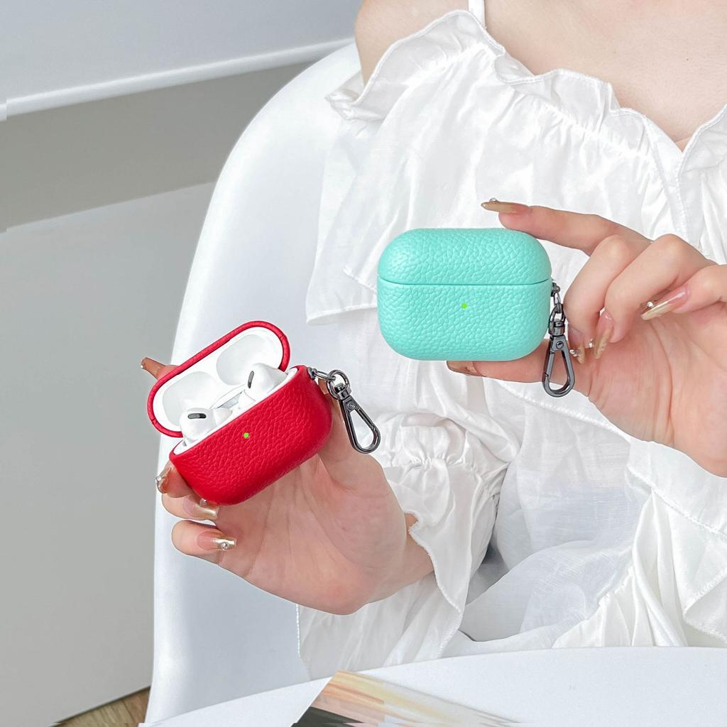 High End Business Bluetooth Earphone Case For Apple AirPods 1 2 3 4 Pro 2 3 Retro Litchi Texture Leather Protect Headphone Cover