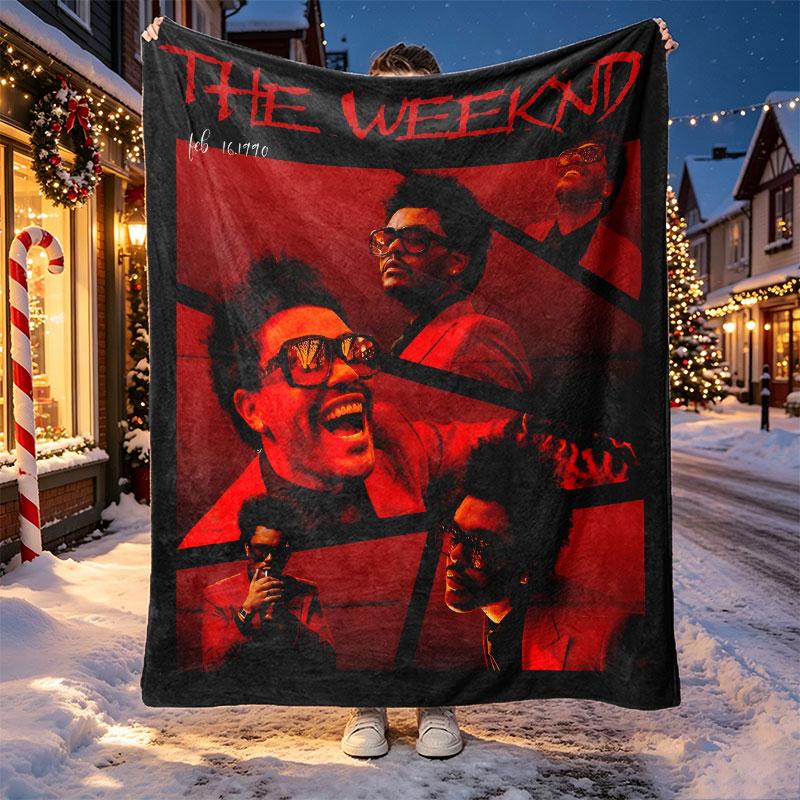 The Weeknd R&B Pattern Blanket for Home Decoration, Bed, Sofa, Car Travel, Camping, Suitable for All Seasons, Birthday Christmas Gift