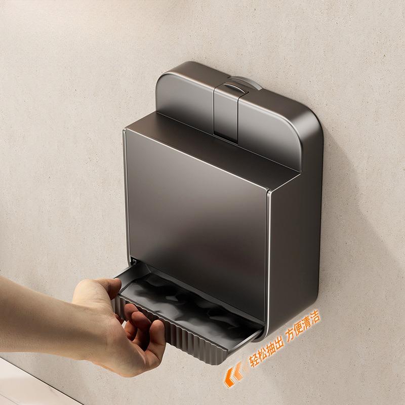 Soap Box Suction Cup No Drilling Wall Mount Flip Cover Household Bathroom Drainage Storage Box Boite A Savon