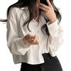 Korean Retro Stylish Women's Single-Breasted Lapel Shirt