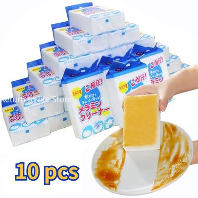 10 Stück Melamin Schwamm Radierer Multifunktional Saugfähig Weiche Schwämme Reiniger für Küche Badezimmer Haushalt Nano Reinigungswerkzeug