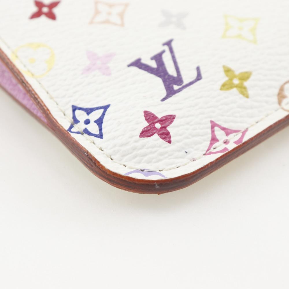 Louis Vuitton Pochette Cree Coin Purse M93734 White Monogram Multicolor Women Used