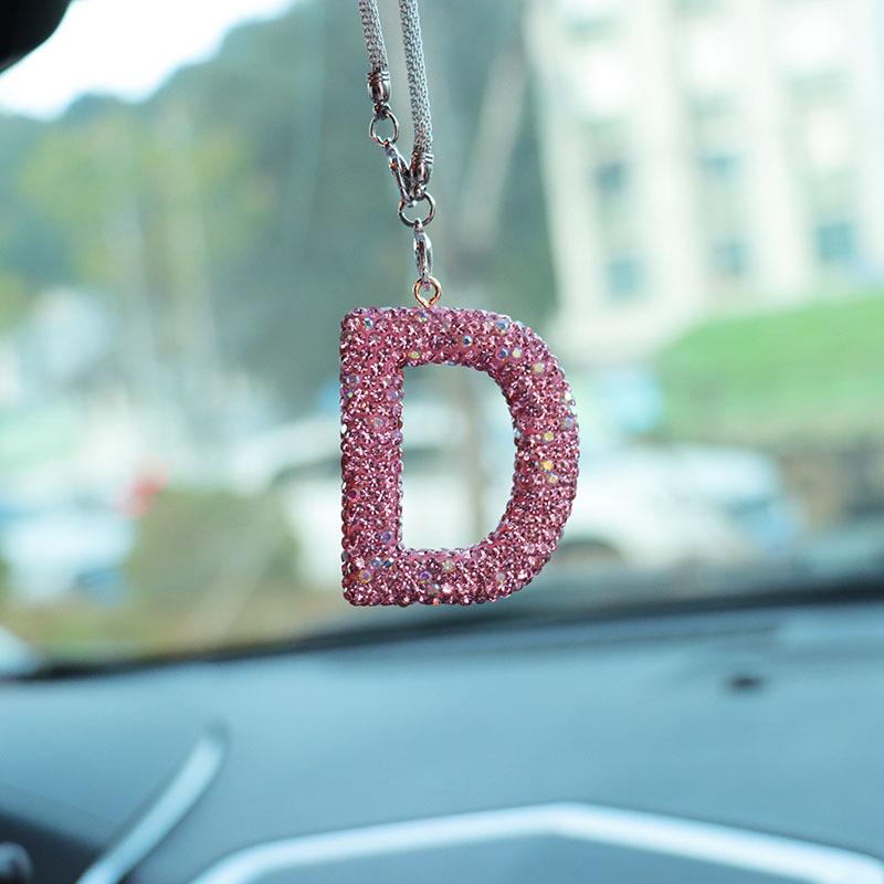 Rhinestone Bow Polymer Clay Car Rearview Mirror Hanging Ornament
