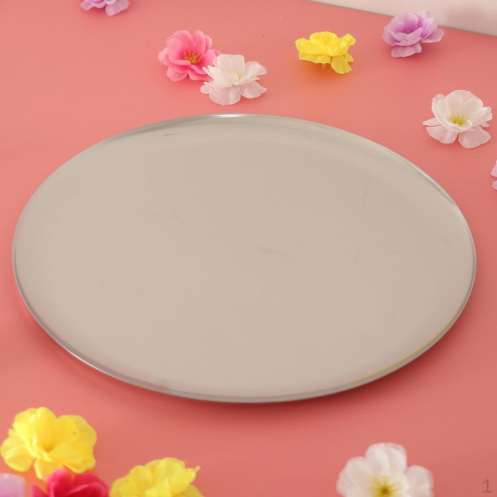 Jewelry Ring Necklace Stainless Steel Dish Tray Plate Organizer Showcase Silver