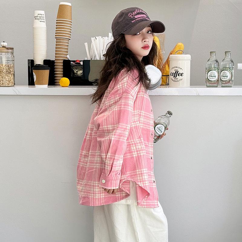 Fashionable 2025 Girls' Korean Style Long Sleeve Spring Top