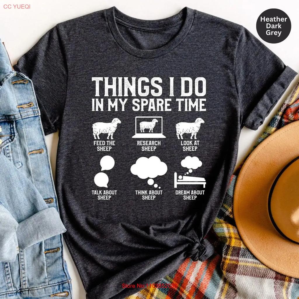 Lustiges Schaf T-Shirt Bauernhof-Dinge, die ich in meiner Freizeit mache Liebhaber Für Vintage Gewaschen Lässig Stilvoll Weich Leicht