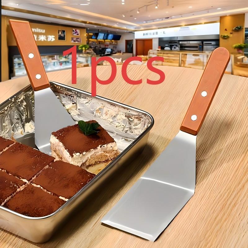 Специальная лопатка для тирамису, лопатка для торта из нержавеющей стали с деревянной ручкой, лопатка для приготовления стейков, лопатка для торта, десертные инструменты для чугунной кастрюли 1pc