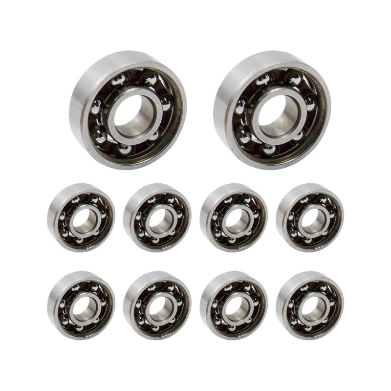 10Pcs Deep Grooves Ball Bearing High Precisions Steel Miniature Open Bearing Inline Skate Spinners Bearing Easy to Use