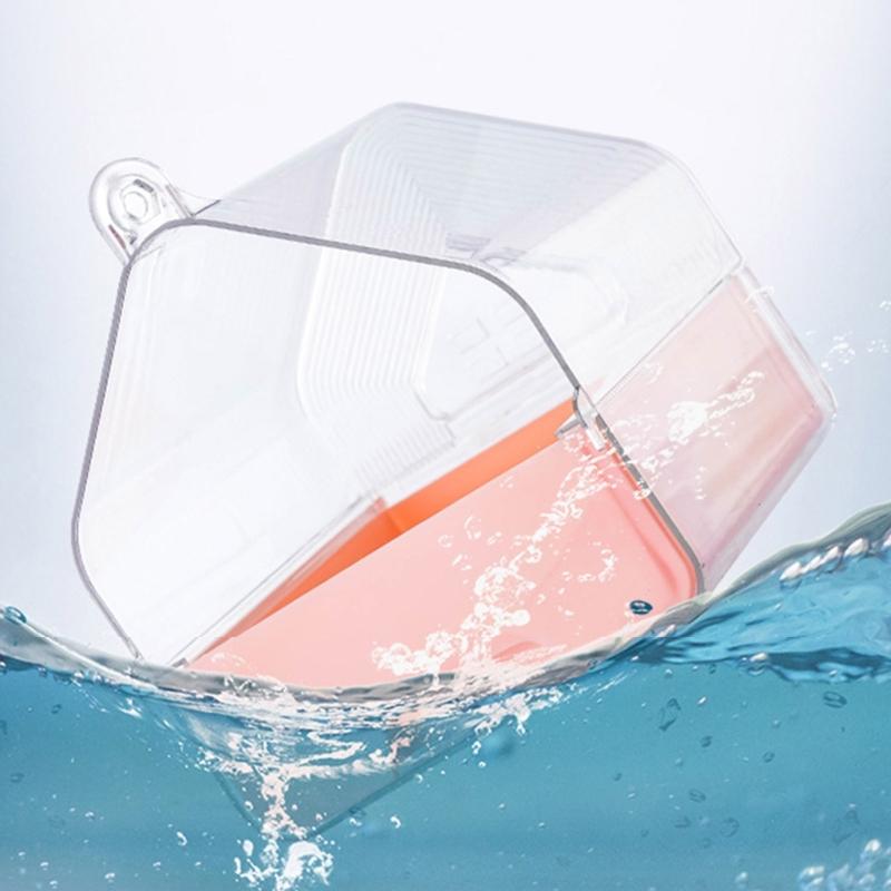 Clear Bird Bath for Cage with Large Space for Parrots and Quakers Easy To Install Bottom Drawer Hanging Bird Bathtub Box