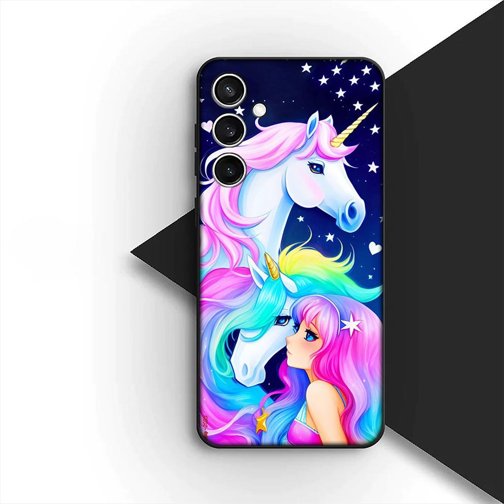 Weiche Hülle für OPPO A80 A18 A16 A40 A17 A15 A38 A78 A79 A54 A57 A12 A60 4G 5G Hülle Handyhülle Comics Einhorn Pferd Regenbogen