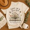 Lost In a Good Book T-Shirt | Book Lover Floral Butterflies