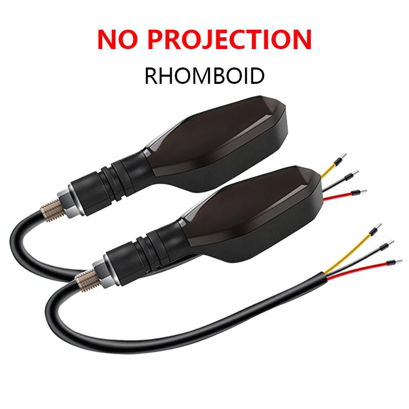 2Pcs Motorcycle Led Turn Signal Indicator Lights Color Projection Lamp Universal Led Moto Sequential Flowing Flash Running Light