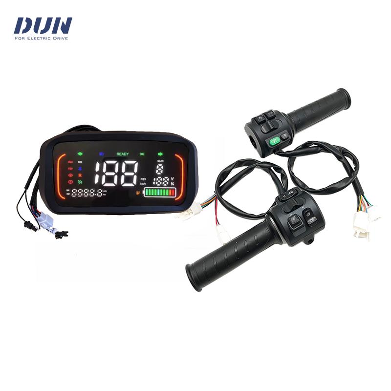 N1S KMH/MPH One-LIN Speed Sensor LCD Speedometer Display with T08 Throttle for Electric Scooter Motorcycle