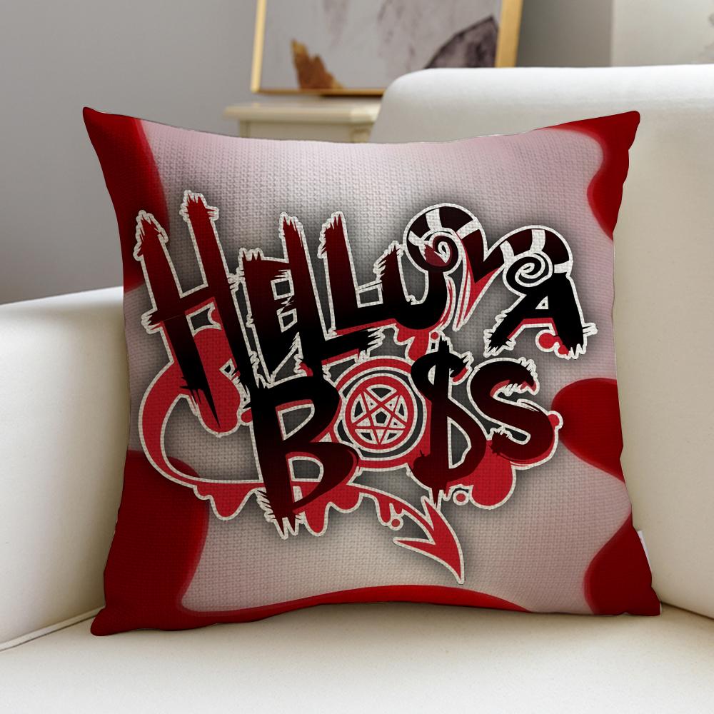 Devilish HHelluva BossS Cushion Cover Breathable and skinfriendly linen pillowcase square removable and washable cushion