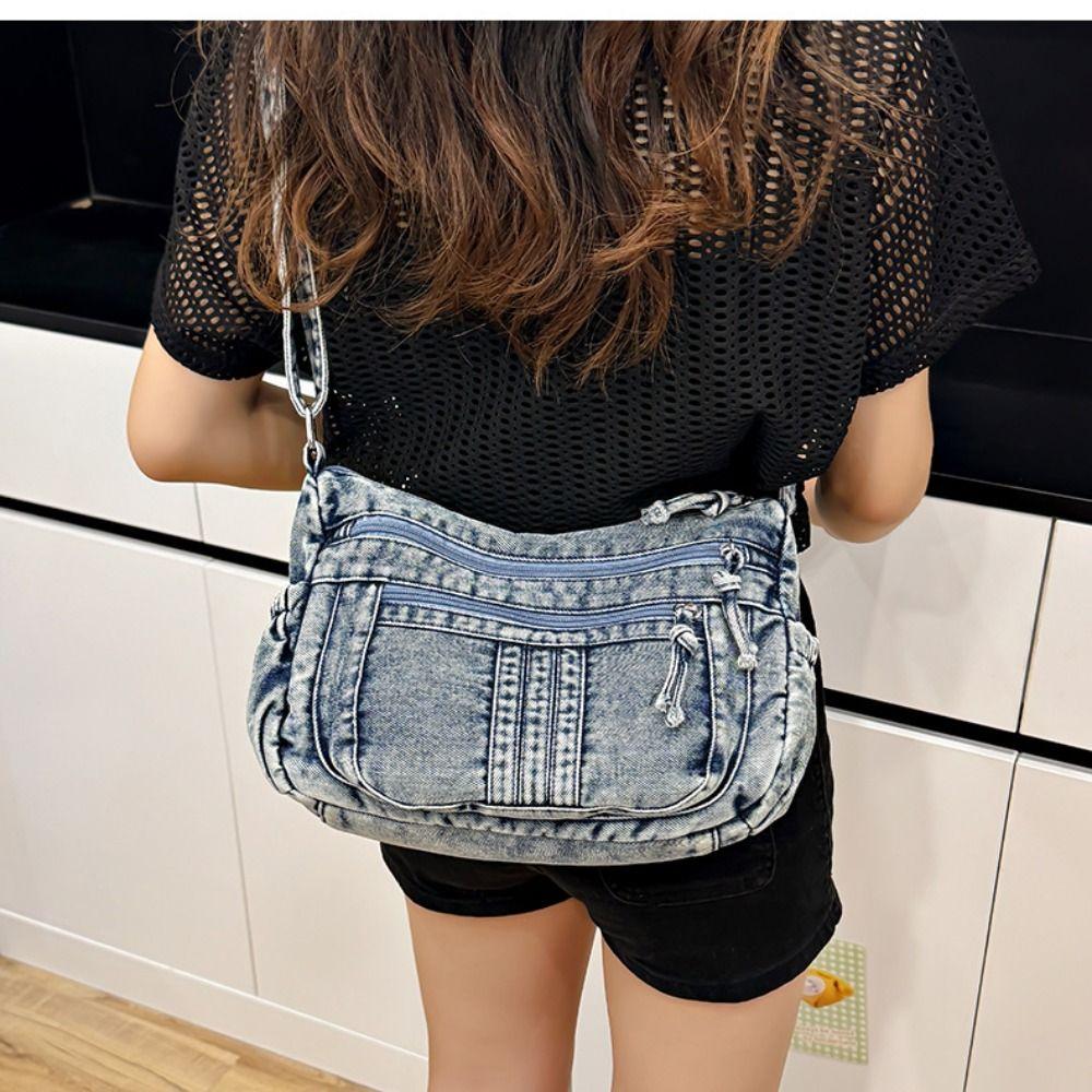 Vintage Cowboy  Crossbody Bag High Capacity Denim Shoulder Bag Women'S Armpit Bag  Girls