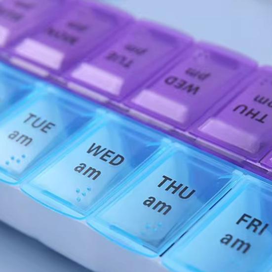7 Day Weekly AM PM Pill Organizer Large Pill Box with 14 Compartments Twice Daily Medication Supplement Case