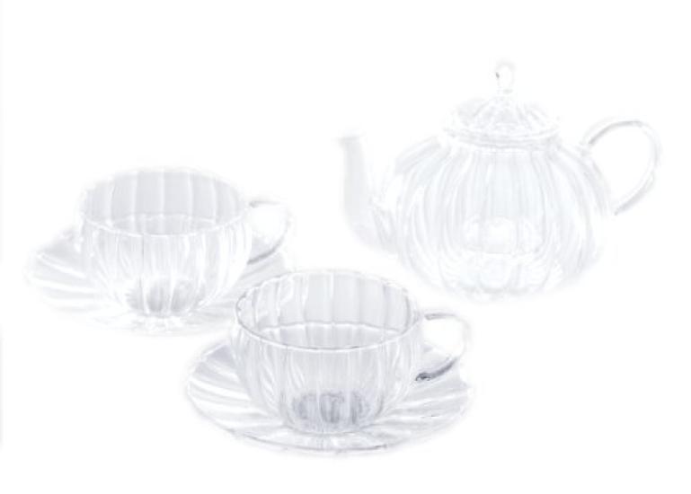

Yoshitani Glass Teapot (None) Pot: Diameter 120 x Height 125mm, Cup: Diameter 83 x Height 53mm, Saucer: Diameter 135 x Height 20mm