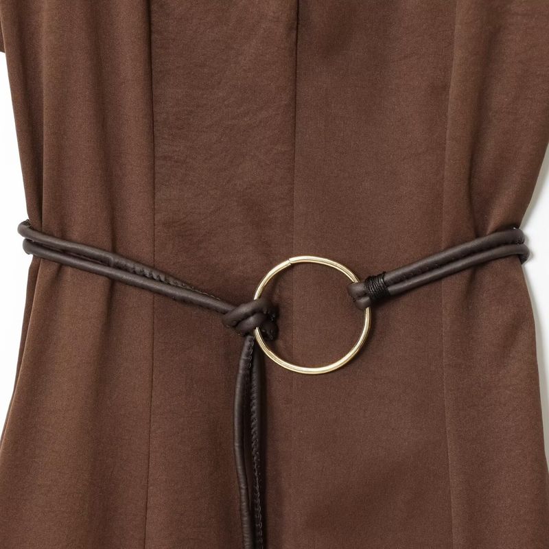 Kaslead New Women clothes Western Style Fashion With Belt Midi Dress 5029168