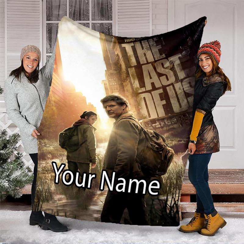Custom Name The Last of Us Theme Printed Blanket - Perfect for Couch, Bed, Travel & Outdoor Use | Machine Washable, Cozy & Durable.
