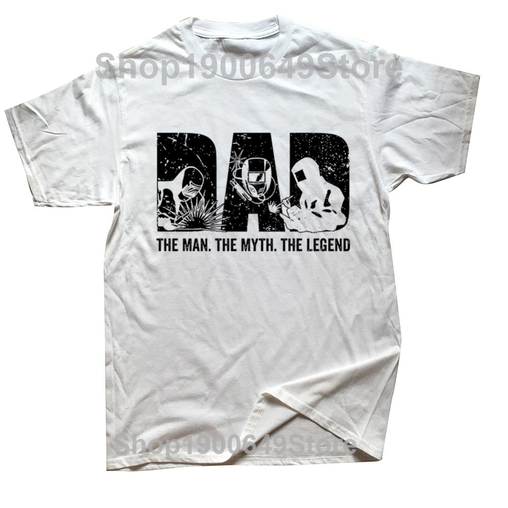Welder Funny Welding Dad Man Myth Legend Grandpa Fathers Day T Shirts Cotton Streetwear Short Sleeve Birthday Gifts Tshirt Men S