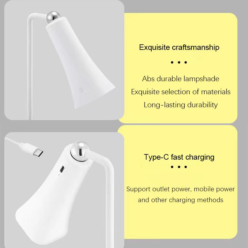 Schreibtischlampe Hängende Magnetische Tischlampe LED USB Wiederaufladbar Stufenloses Dimmen Schrank Kleiderschrank Nachtlicht