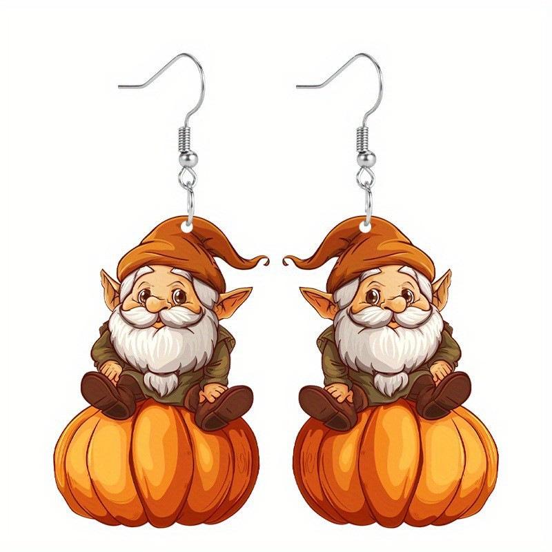 Cross-border new Santa Claus earrings flat acrylic harvest festival Christmas cute cartoon pumpkin earrings
