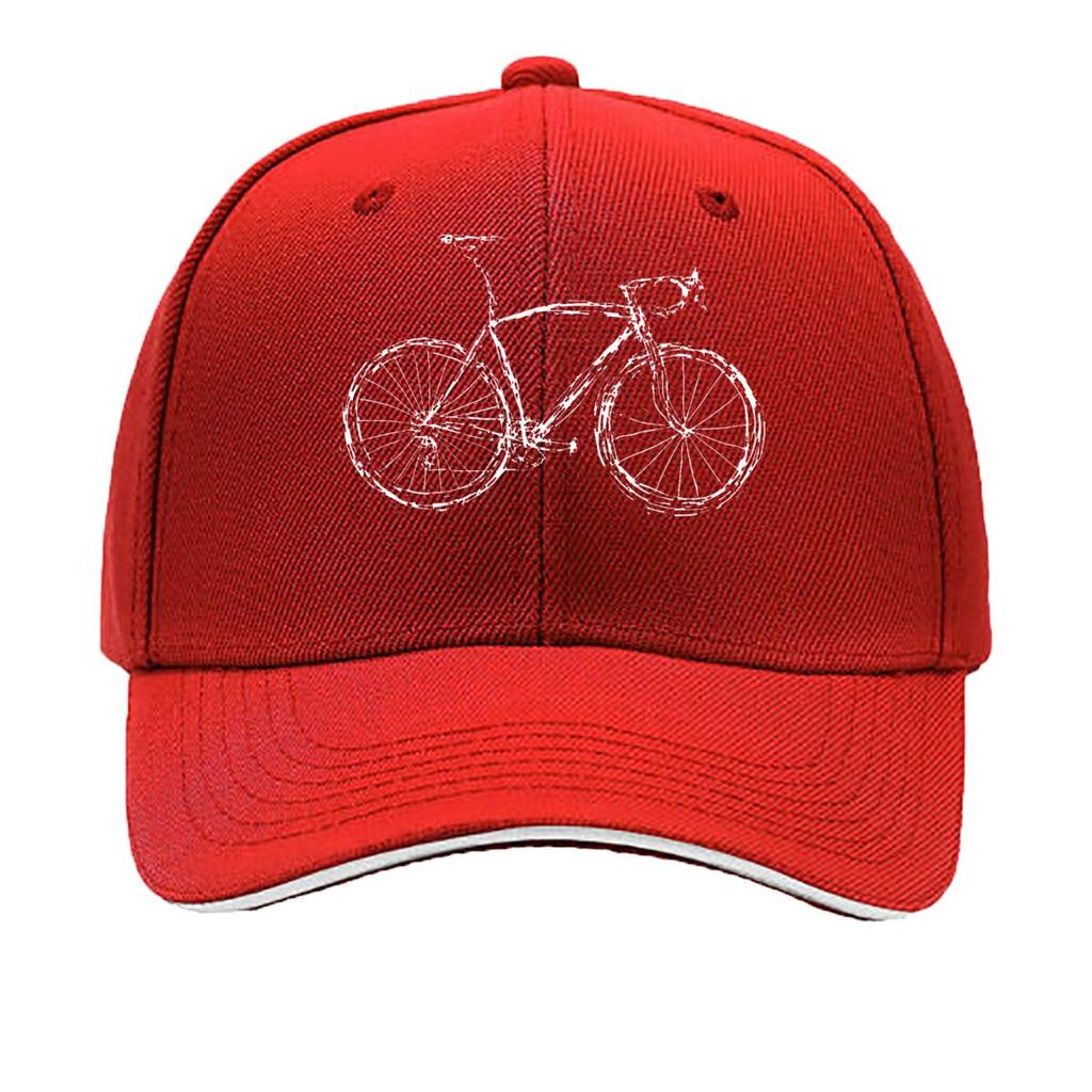 Vintage Mountain Bike Cyclist Outline Graphic Sandwich Baseball Cap Sun Cap Outdoor Workouts Hat