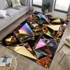 3D Golden Polygon Printed Carpet for Living Room Bedroom Bedside Bathroom Floor Mat Area Rug Sofa Mat Home Decor Luxury Gift