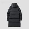 M-8XL Übergröße Mittellange Baumwollkleidung Herren Locker Kapuzenbaumwolljacke Warmer Mantel Verdickter Daunenbaumwollmantel Gegen die Kälte Einfarbig