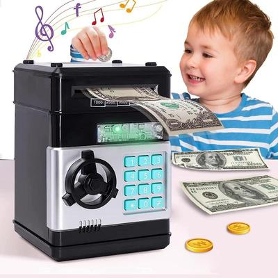 Piggy Bank vaikams berniukams Mergaitėms Pinigų banko aparatas su slaptažodžiu Mielas bankomatas Piggy Bank moneta gali elektroninis automatinis slinkties popierinis pinigų taupymo dėžutės žaislas