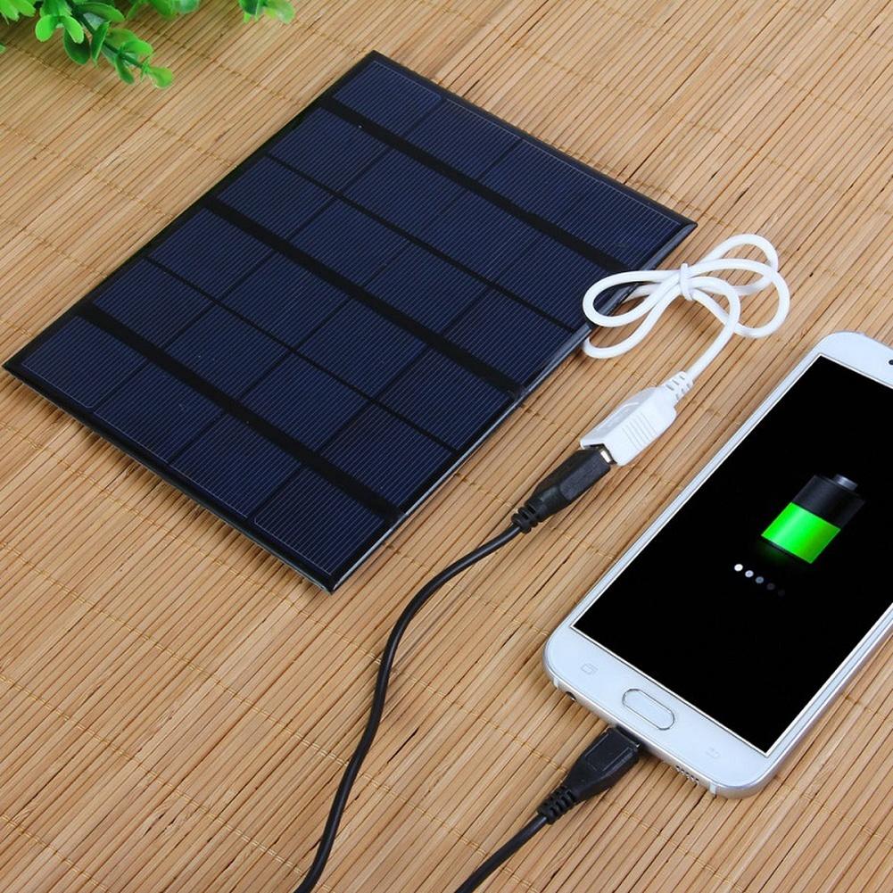 3.5W 6V Polycrystalline Solar-Panel Charger With USB Port For Power Bank And Mobile-Phone Portable Outdoor Camping Energy Supply 4