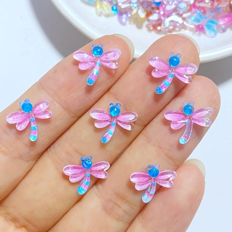 50Pcs New Cute Mini 11*12mm The Small Dragonfly Flat Back Resin Cabochons Scrapbooking DIY Jewelry Craft Decoration Accessorie