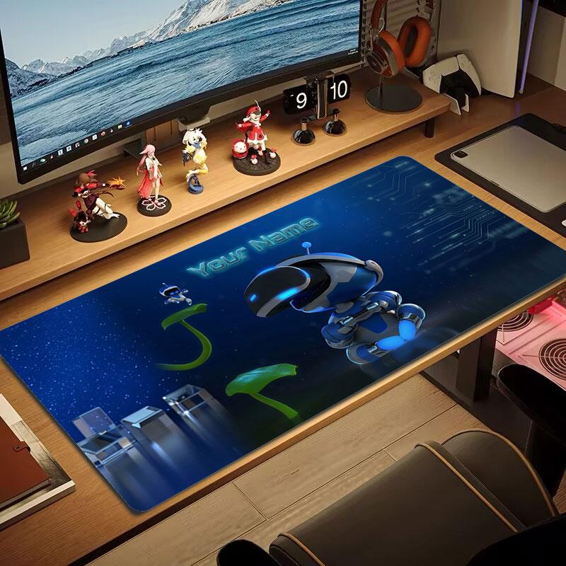 ASTRO BOT Custom Name Large Size Mouse Pad Large Gaming Table Cushion Non-slip Laptop Tablet Big Mousepad XXL Mat Mini PC Playmat With Lock Edge