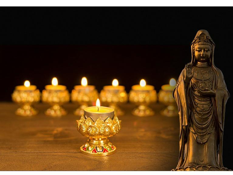 Tybetański Styl Długo Palący Nepalski Lotosowy Uchwyt na Lampę Ghee do Dekoracji Domu