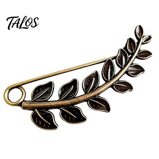 Coats Decorative Pin Vintage Bronze Safety Pin, Large Feather Bird Leaf Flower Lapel Elegant Men Women Brooch for Coats, Jackets, Hats, Bags Design