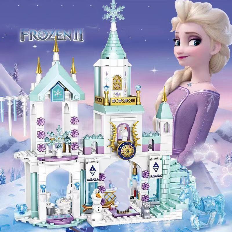 Disney Frozen Principessa dei Sogni Elsa Castello di Ghiaccio Principessa Anna Set Modello da Costruire Blocchi Regali Giocattolo