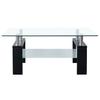 Vidaxl Mesa de Centro, Negro-Transparente, 95X55X40 Cm, Vidrio