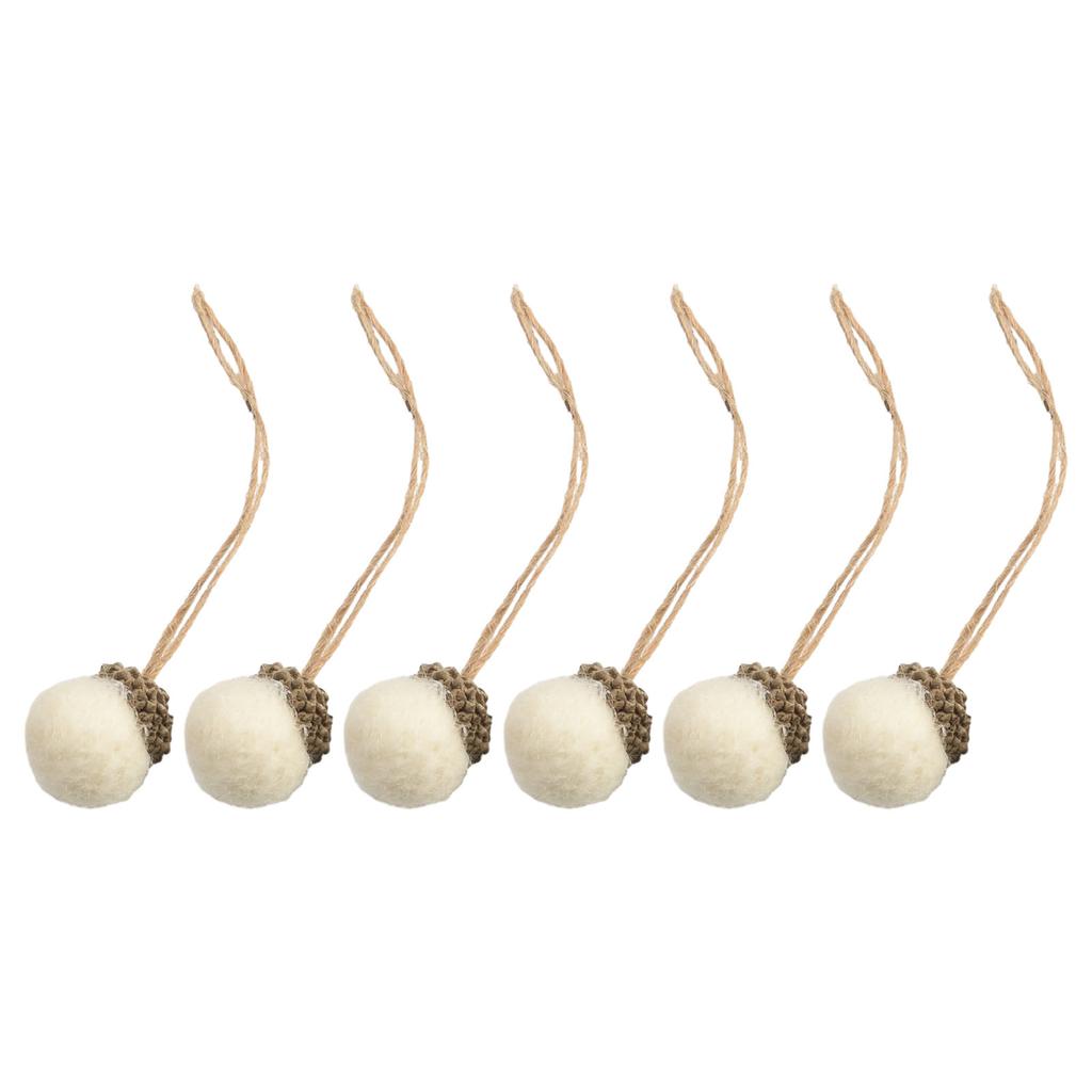Christmas Felt Acorn Xmas Tree Hanging Decorations DIY Crafts Bundle of 6