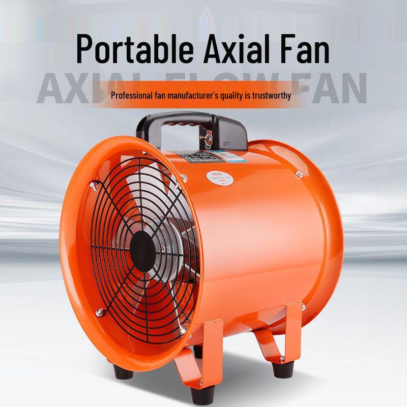 220V Portable Axial Fan: Mobile Industrial Exhaust Blower with Copper Motor