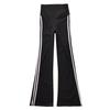 Plus Size High Waist Shark Flare Pants with White Stripe - Women's Spring Slimming Long Pants