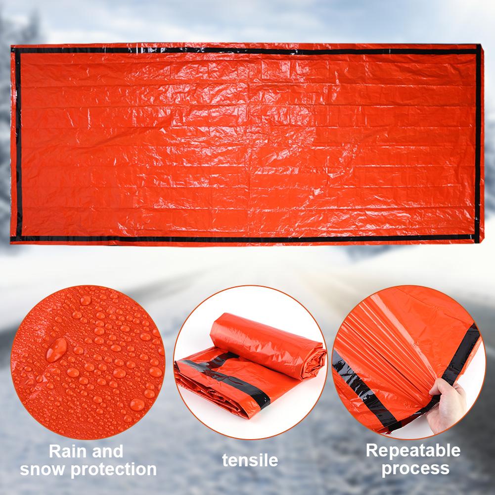 Emergency Sleeping Bag Camping Sleeping Bag Waterproof Tac Bivvy Bag Multi-Function with Carabiner for Sleep Survival Shelter