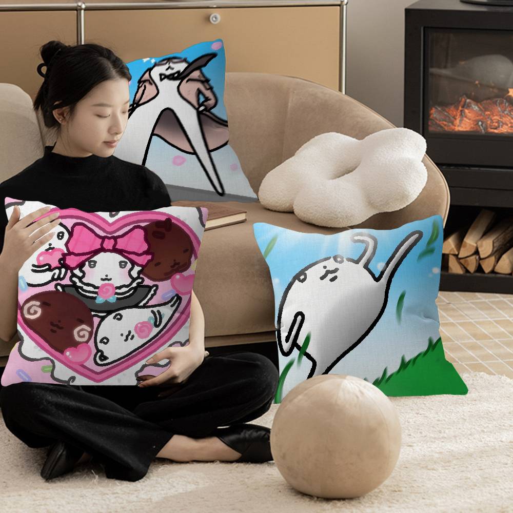 Cute Cartoon M-Mojjilong Cushion Cover Pillow Cover Decor Pillowcase Printed Cushion Case for Couch