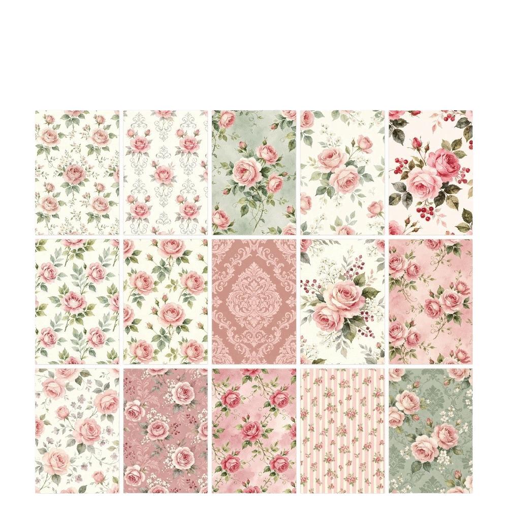 30 Fogli Carta Artigianale Floreale Vintage Carta Pattern Pattern Retro Ditsy Blocco Carta per Journaling