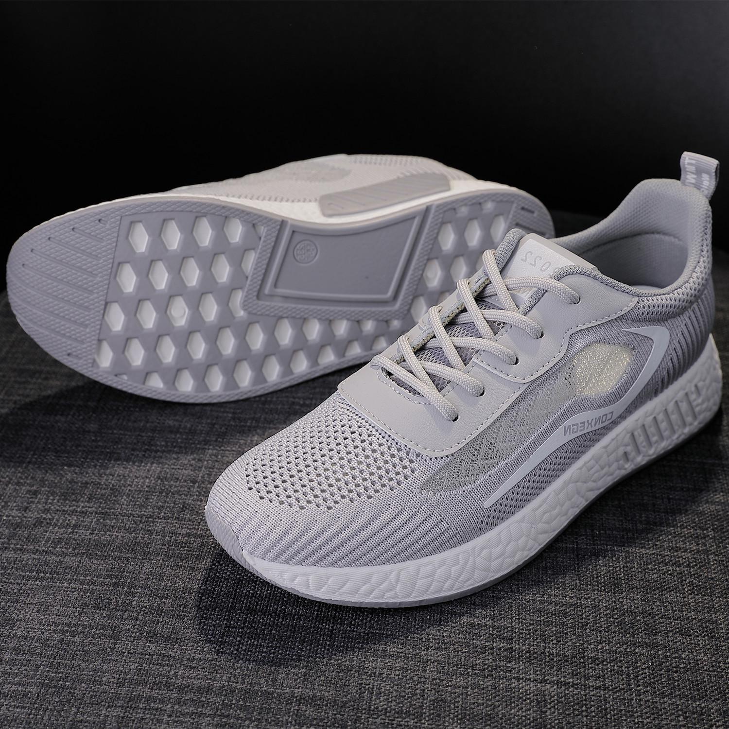 Summer 2025 Breathable Flyknit Lightweight Slip-On Shoes for Running, Dancing & Sports 36 серый
