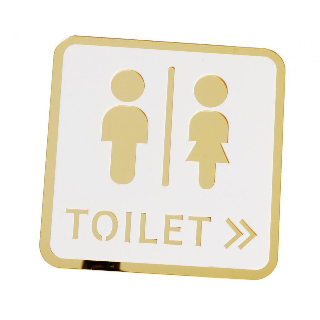 Square 12cm Bathroom Sign Acrylic Washroom Plaque Accessory Bathroom Wall Art for Parking Lots Convenient Assemble Durable